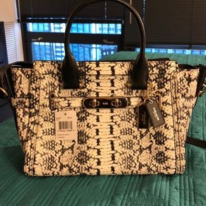 COACH black and white leather brand new purse.